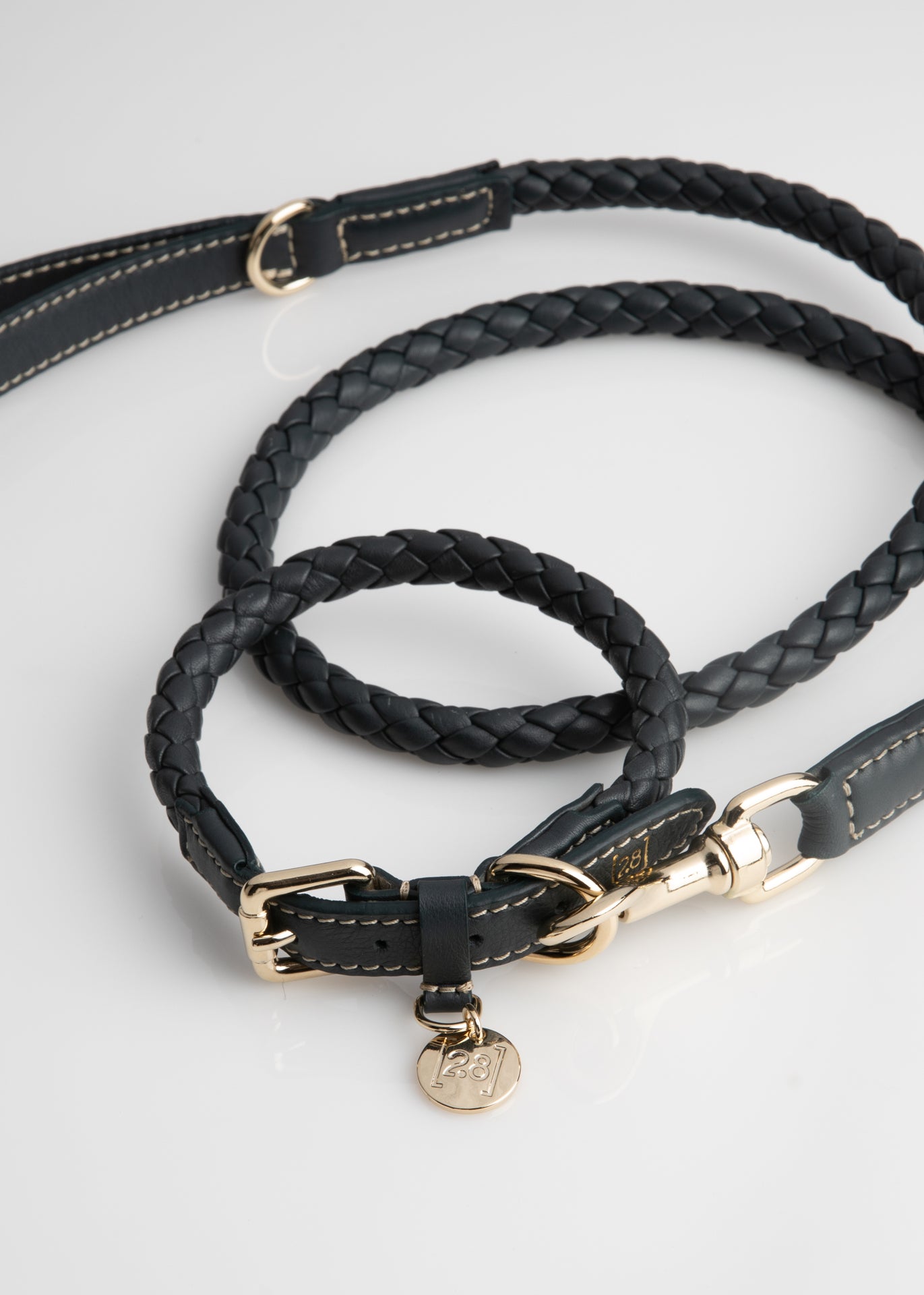 Ferdinando - Guinzaglio in pelle intrecciata