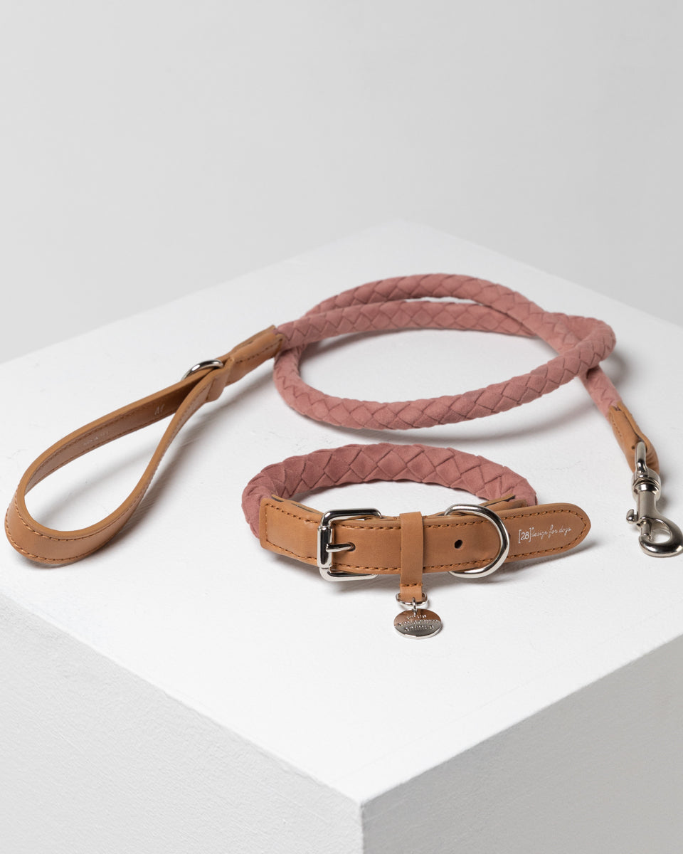 Ferdinando - Collier en Microfibre Rose & Bleu