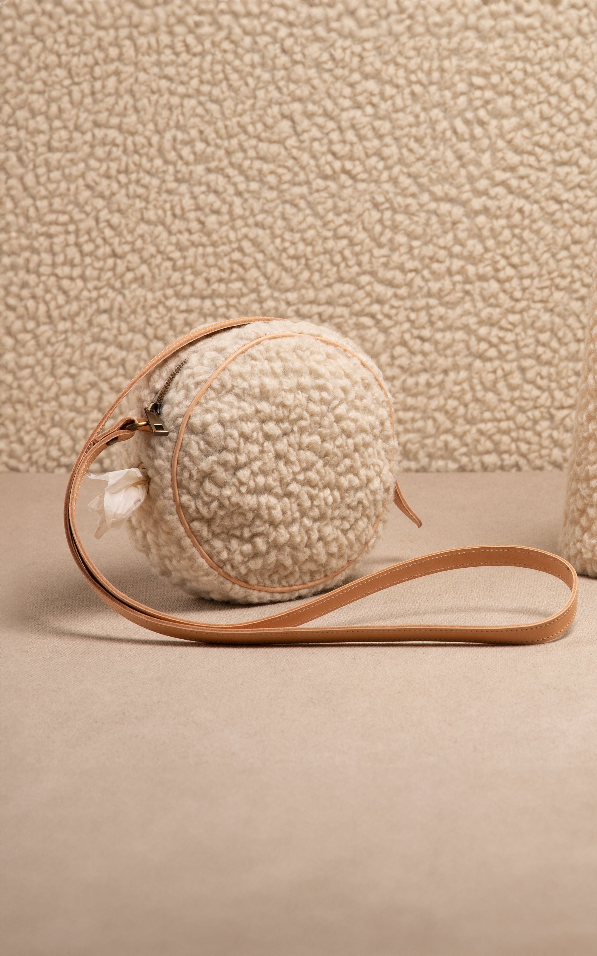 Mini Margaret Boucle Wool Round Bag
