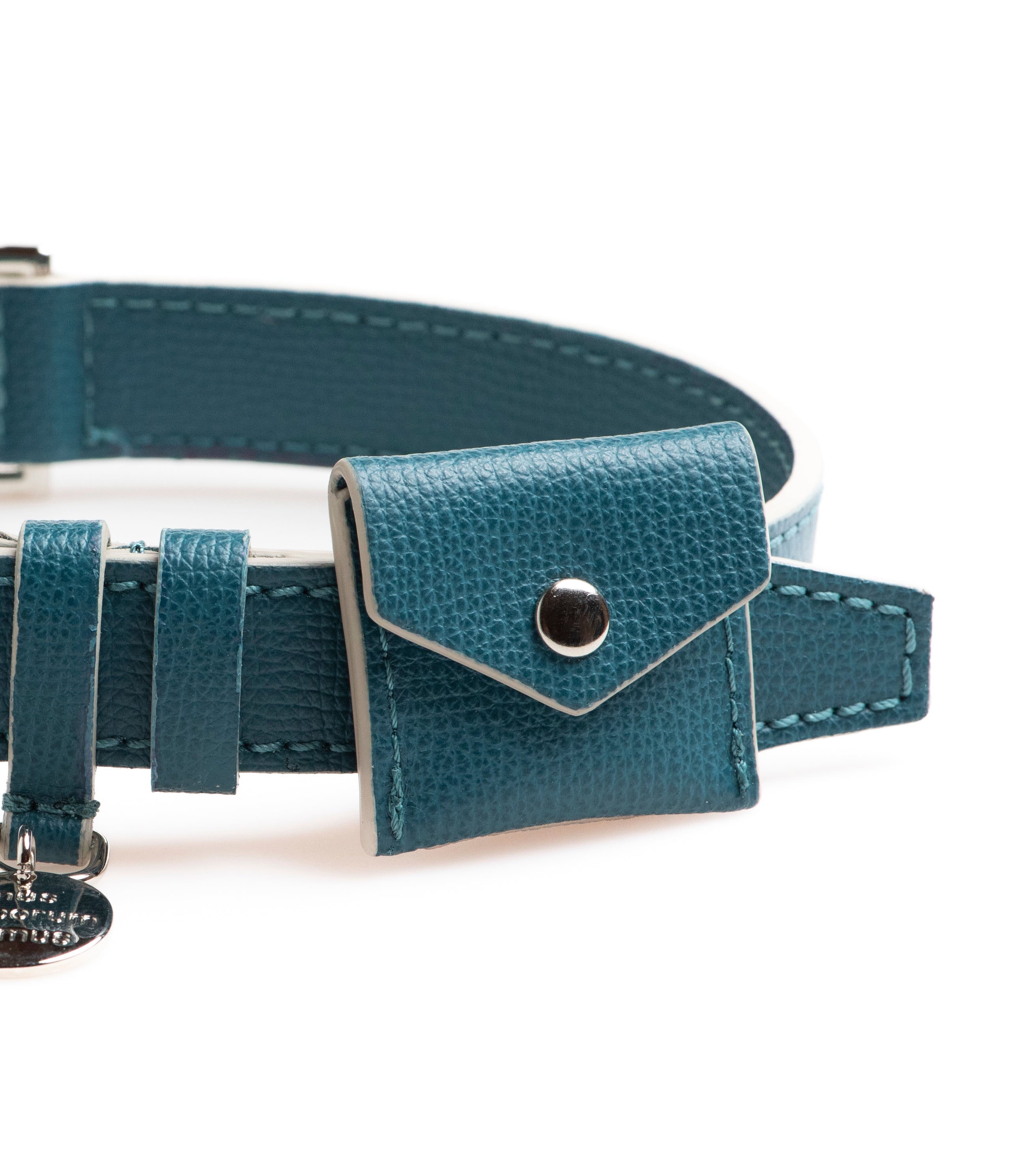 Ugo - Porta Apple AirTag per collare in pelle stampata