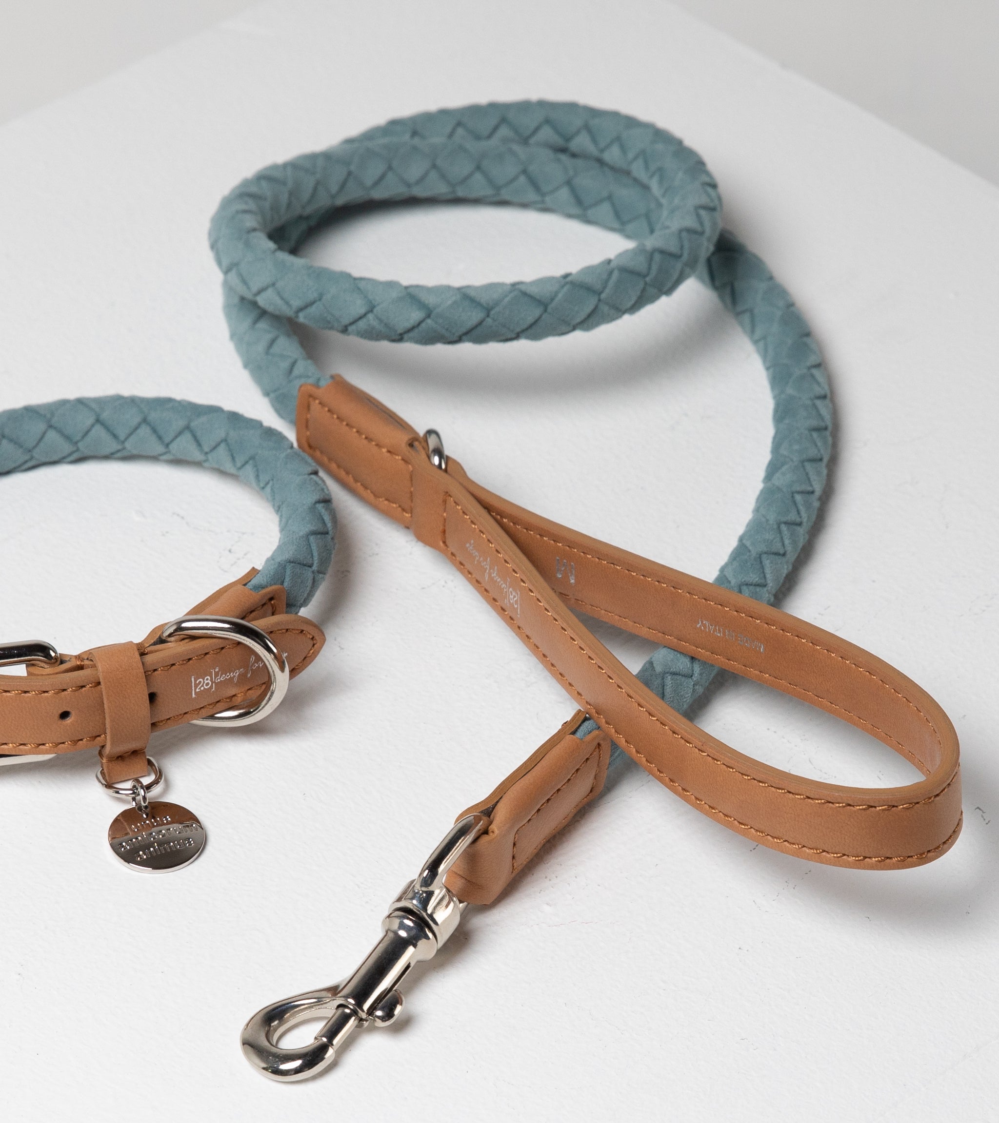 Ferdinando - Guinzaglio in microfibra Rosa&Blue